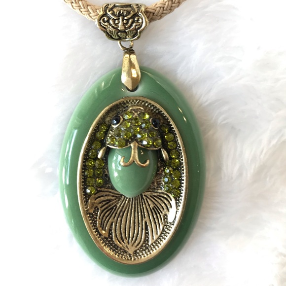 Vintage Jewelry - Koi Fish Rhinestone Pendant
